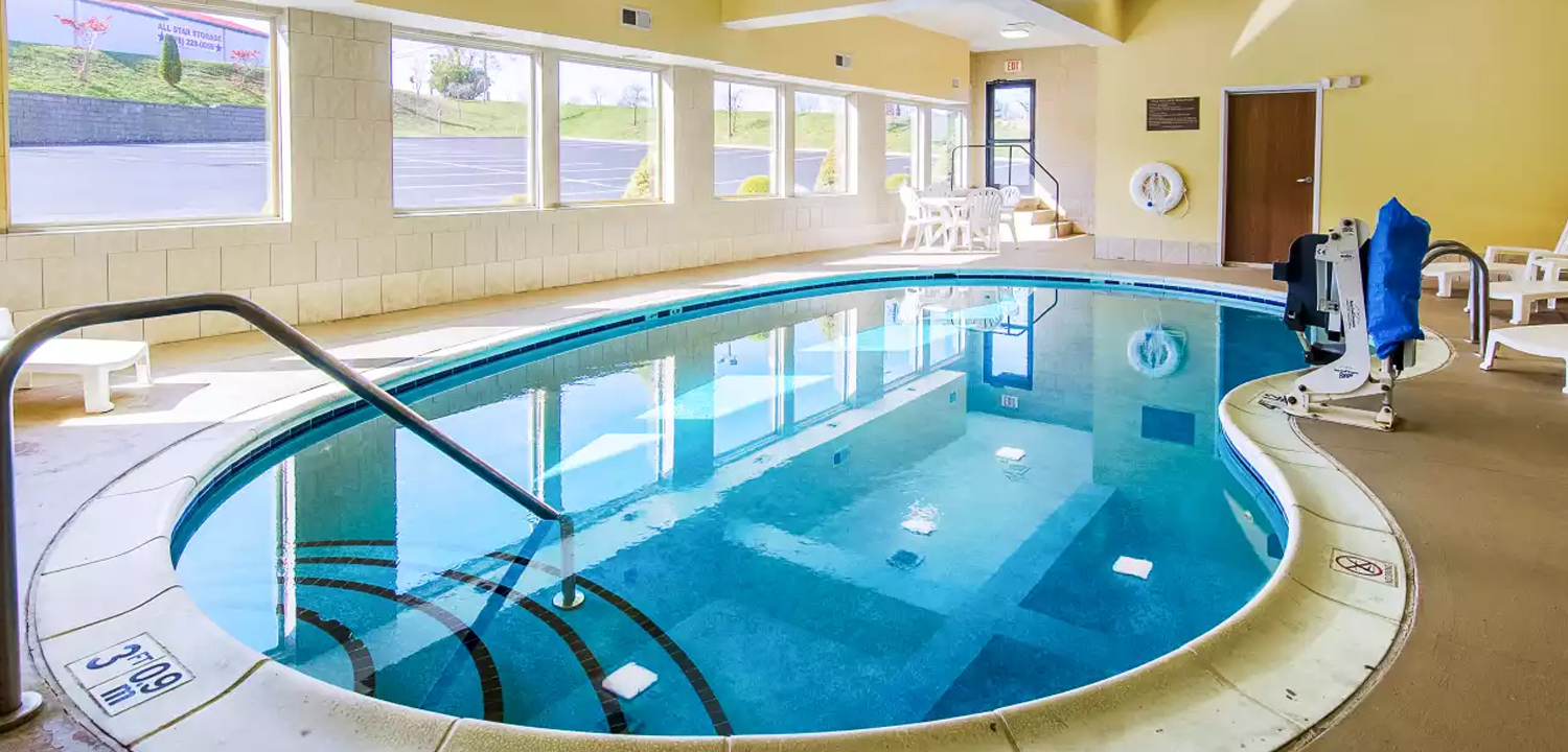 Indoor pool with hot tub